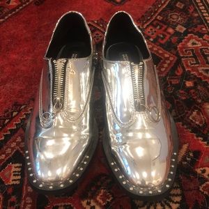 Silver loafers